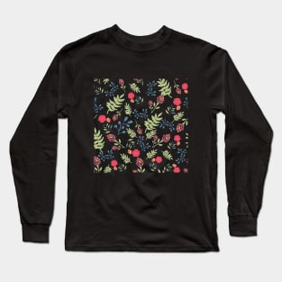 Pattern with red flowers Long Sleeve T-Shirt